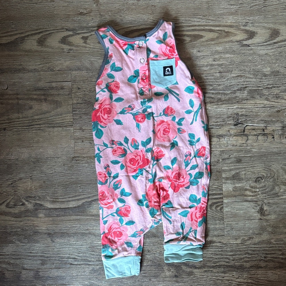 Rags to Raches Pink Floral Bodysuit
